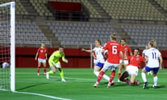 Alessia Russo scores her first against Austria