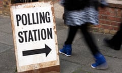 Polling station sign