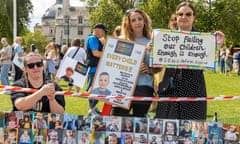 A protest by Send Reform England in Parliament Square, London, on 21 June 2023.