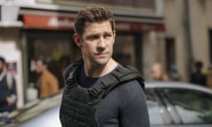 This image released by Amazon shows John Krasinski in a scene from “Tom Clancy’s Jack Ryan.” (Jan Thijs/Amazon via AP)