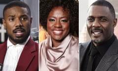 Michael B Jordan, Viola Davis, Idris Elba composite.