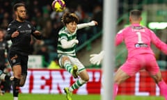 Kyogo Furuhashi scores Celtic's second goal against St Mirren