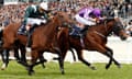 Merchant Navy holds off City Light in the Diamond Jubilee Stakes at Royal Ascot.