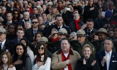 Donald Trump supporters stand for the national anthem during a ‘Make America Great Again’ concert in Washington last month.