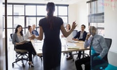 Businesswoman speaking in office conference