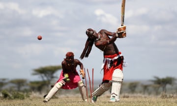 Sonyanga Ole Ng’ais, the captain of the Masaai Cricket Warriors, bats during a practice session at Endana