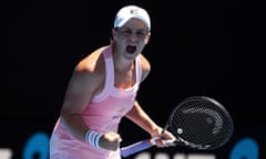 Ashleigh Barty produced a fearless, freewheeling display to overcome Maria Sharapova in three sets.