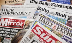 Various UK newspapers