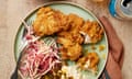 Chaya Pugh's curried fried chicken with sweet mango pickle and celeriac slaw.