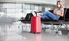 woman at departure gate