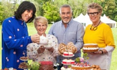 Noel Fielding, Sandi Toksvig, Paul Hollywood and Prue Leith