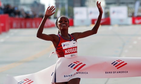 Brigid Kosgei breaks marathon world record by 81 seconds – video