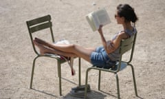A women reads a book under the sun in the Luxembourg gardens in Paris, on July 1, 2010 during a heatwave as temperatures soared all over the country. AFP PHOTO MIGUEL MEDINA (Photo credit should read MIGUEL MEDINA/AFP/Getty Images)