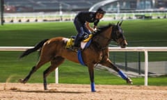 Almond Eye working out in training at Meydan.