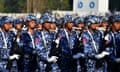 Members of the Myanmar military march on 4 January 2023.