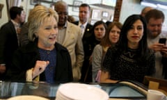 Hillary Clinton and Huma Abedin on the campaign trail in Birmingham, Alabama, in 2016