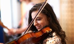 Student playing violin