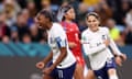 Kadidiatou Diani of France celebrates her hat-trick with a goal from the penalty spot.