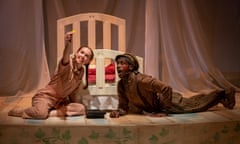 Ready to fly … Vanessa Schofield (Wendy) and Baker Mukasa (Peter Pan) in Peter Pan