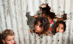 Palestinian children in a poor neighbourhood in Gaza City