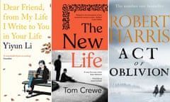 Dear Friend, from My Life I Write to You in Your Life by Yiyun Li, The New Life by Tom Crewe and Act of Oblivion by Robert Harris.