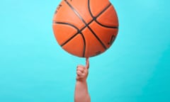 Baby spinning basketball