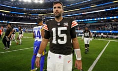 Joe Flacco after the Browns’ loss to the Rams earlier this month. On Sunday, he led his team to victory over the Indianapolis Colts