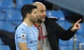 Sergio Agüero and Pep Guardiola