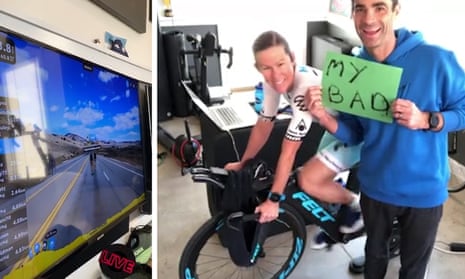  Triathlete's virtual race ended after husband pulls out plug – video report