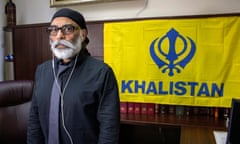 Sikh separatist leader Gurpatwant Singh Pannun pictured in his office on 29 November 2023, in New York.