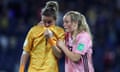 Scotland keeper Lee Alexander is consoled by Erin Cuthbert after the draw which sends them home from the World Cup.