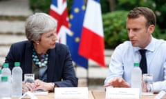 Theresa May and Frenhc president, Emmanuel Macron