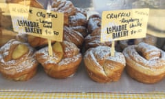 Cruffins – muffin-croissant crosses – for sale at the Golden Plains farmers’ market in Bannockburn near Geelong