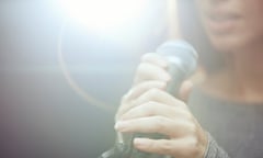 Woman with microphone