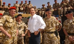 Tony Blair meeting troops in Iraq in 2003.