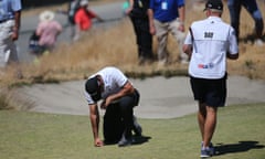 Jason Day struggles with vertigo at the US Open on 19 June 2015.