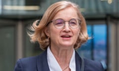 Amanda Spielman outside the BBC in central London before appearing on Sunday with Laura Kuenssber
