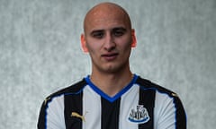 Newcastle United Unveil New Signing Jonjo Shelvey<br>NEWCASTLE UPON TYNE, ENGLAND - JANUARY 12: Newcastle's second January signing Jonjo Shelvey poses for photographs at The Newcastle United Training Centre on January 12, 2016, in Newcastle upon Tyne, England. (Photo by Serena Taylor/Newcastle United via Getty Images)