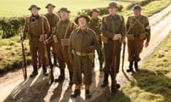 “Slapstick and pathos’: Toby Jones (centre) has a field day in Dad’s Army. 