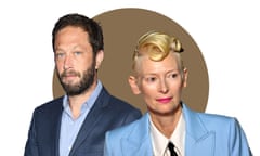 Composite of head shots of actors Ebon Moss-Bachrach and Tilda Swinton