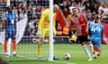 Southampton’s Carlos Alcaraz after scoring his team’s second against Birmingham at St Mary’s Stadium