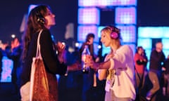 Revellers at a silent disco