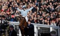 Honeysuckle and jockey Rachael Blackmore enter the winners’ enclosure after winning the Mares’ Hurdle