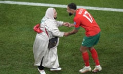 Morocco’s Sofiane Boufal dancing with his mum