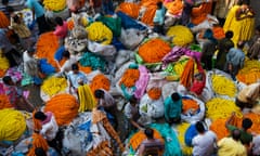 Bright spun things … Malik Ghat wholesale flower market, Kolkata, West Bengal, India