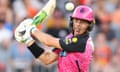 Daniel Hughes of the Sydney Sixers plays a shot during their BBL match against the Perth Scorchers