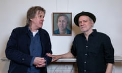 Doug Moran national portrait prize 2022 winner Graeme Drendel with fellow artist and subject of his portrait, Lewis Miller (left)