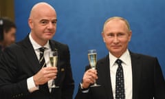 Gianni Infantino with Vladimir Putin in 2018.