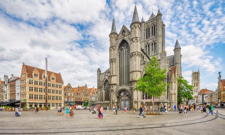 St Nicholas’ Church and Korenmarkt in Ghent, Belgium.