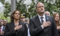 Vice President Harris Attends 9/11 Memorial Ceremony<br>US Vice President Kamala Harris, left, and Second Gentleman Doug Emhoff attend a ceremony at the National September 11 Memorial Museum in New York, US, on Sunday, Sept. 11, 2022. Today marks the 21st anniversary of the Sept. 11, 2001, terrorist attacks where four hijacked planes slammed into the World Trade Center, the Pentagon and a Pennsylvania field and brought nearly 3,000 people to their deaths. Photographer: Bonnie Cash/UPI/Bloomberg via Getty Images